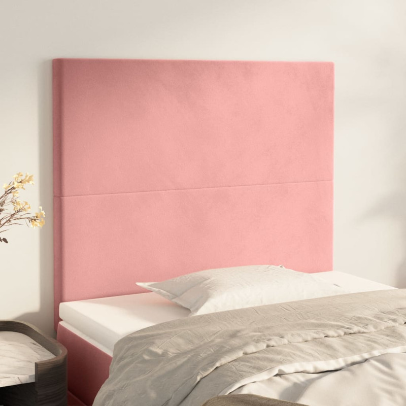 Produktbild för Huvudgavlar 2 st rosa 100x5x78/88 cm sammet