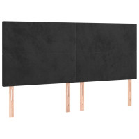 Produktbild för Sänggavel svart 160x5x118/128 cm sammet