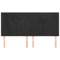 Produktbild för Sänggavel svart 160x5x118/128 cm sammet