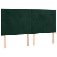 Produktbild för Sänggavel mörkgrön 160x5x118/128 cm sammet