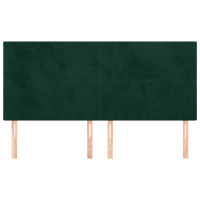 Produktbild för Sänggavel mörkgrön 160x5x118/128 cm sammet