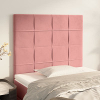 Produktbild för Huvudgavlar 2 st rosa 90x5x78/88 cm sammet