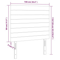 Produktbild för Huvudgavlar 2 st ljusgrå 100x5x78/88 cm sammet