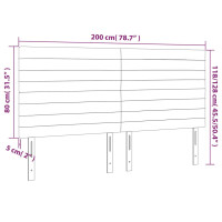 Produktbild för Huvudgavlar 4 st ljusgrå 100x5x78/88 cm sammet