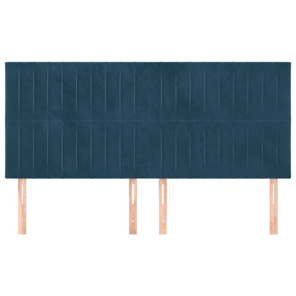 Produktbild för Sänggavel mörkblå 180x5x118/128 cm sammet