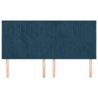Produktbild för Sänggavel mörkblå 180x5x118/128 cm sammet
