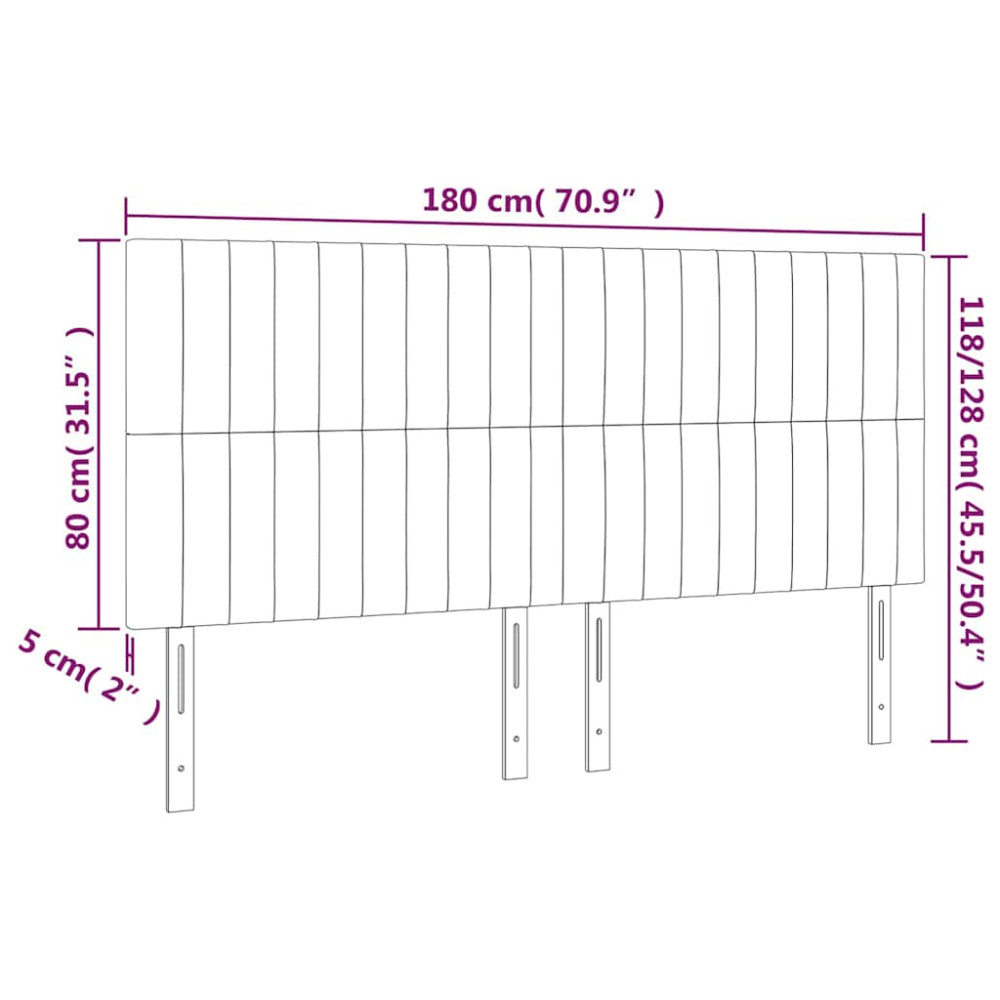 Produktbild för Sänggavel mörkblå 180x5x118/128 cm sammet