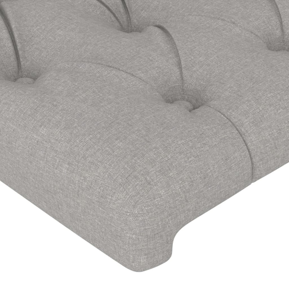 Produktbild för Sänggavel ljusgrå 180x7x118/128 cm tyg