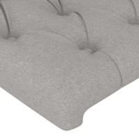 Produktbild för Sänggavel ljusgrå 180x7x118/128 cm tyg