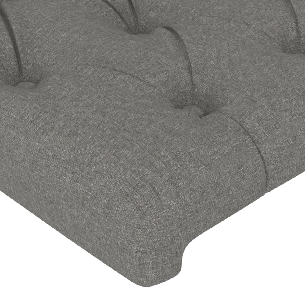 Produktbild för Sänggavel mörkgrå 180x7x118/128 cm tyg