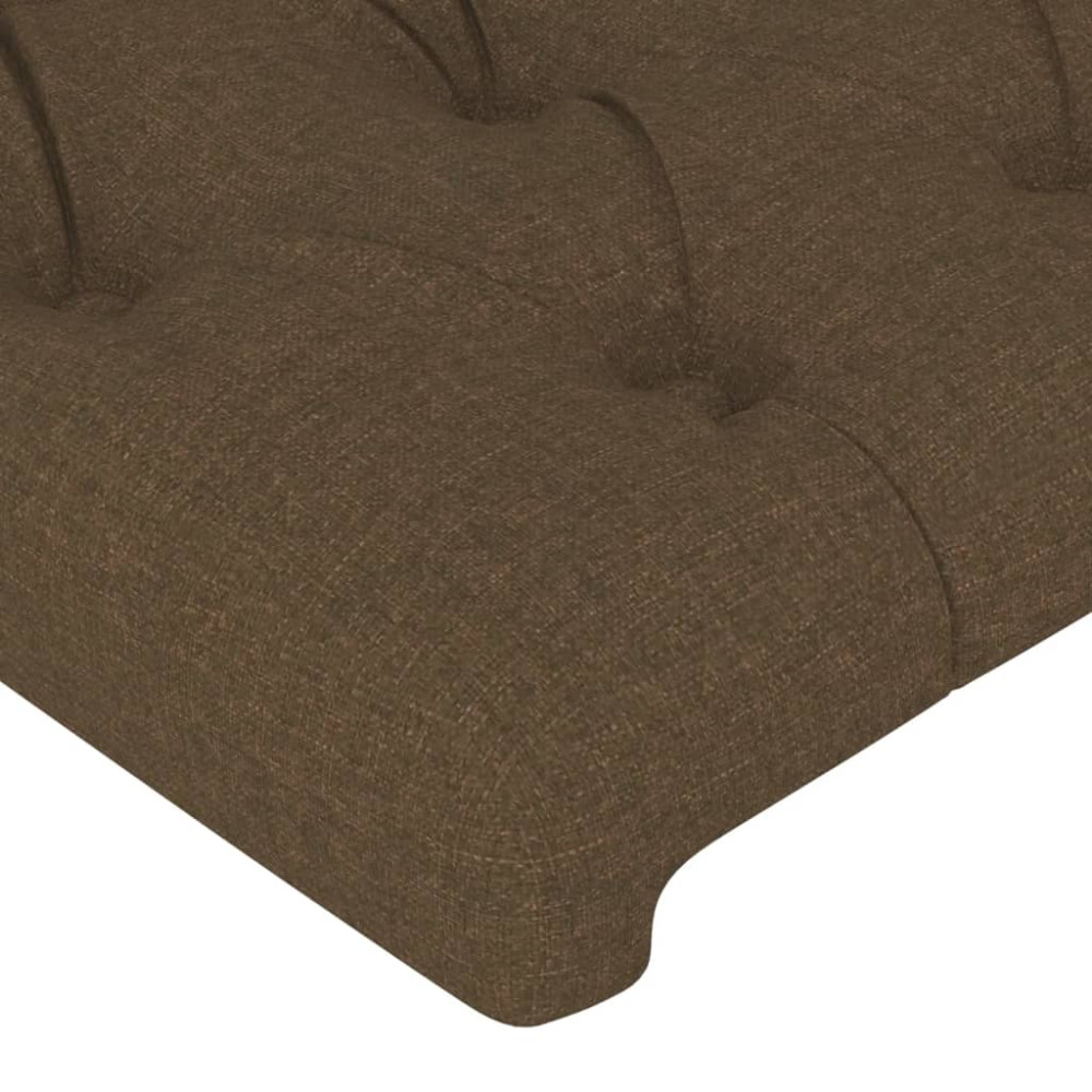 Produktbild för Sänggavel mörkbrun 180x7x118/128 cm tyg