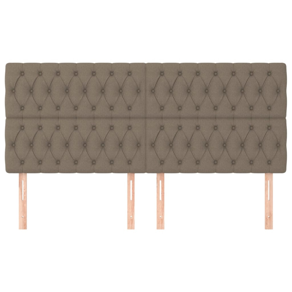 Produktbild för Sänggavel taupe 200x7x118/128 cm tyg