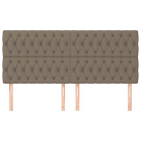 Produktbild för Sänggavel taupe 200x7x118/128 cm tyg