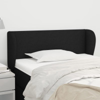 Produktbild för Sänggavel med kanter svart 93x23x78/88 cm tyg