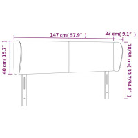 Produktbild för Sänggavel med kanter ljusgrå 147x23x78/88 cm tyg