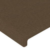 Produktbild för Sänggavel med kanter mörkbrun 203x23x78/88 cm tyg