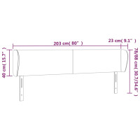 Produktbild för Sänggavel med kanter gräddvit 203x23x78/88 cm tyg