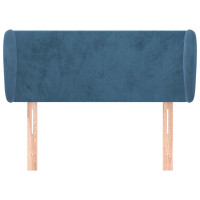 Produktbild för Sänggavel med kanter mörkblå 93x23x78/88 cm sammet