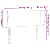 Produktbild för Sänggavel med kanter svart 103x23x78/88 cm sammet