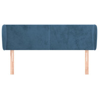 Produktbild för Sänggavel med kanter blå 147x23x78/88 cm sammet