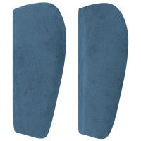 Produktbild för Sänggavel med kanter mörkblå 183x23x78/88 cm sammet