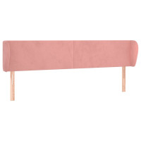Produktbild för Sänggavel med kanter rosa 183x23x78/88 cm sammet