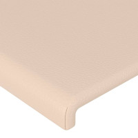 Produktbild för Sänggavel med kanter cappuccino 83x23x78/88 cm konstläder