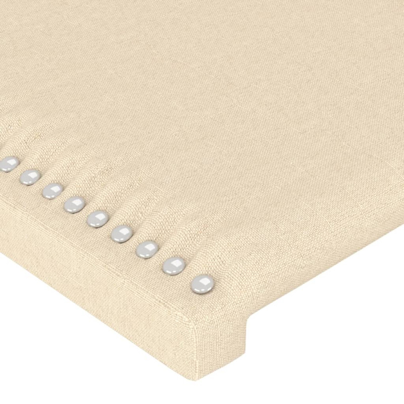 Produktbild för Sänggavel med kanter gräddvit 103x23x78/88 cm tyg