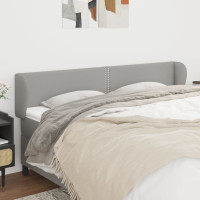 Produktbild för Sänggavel med kanter ljusgrå 163x23x78/88 cm tyg