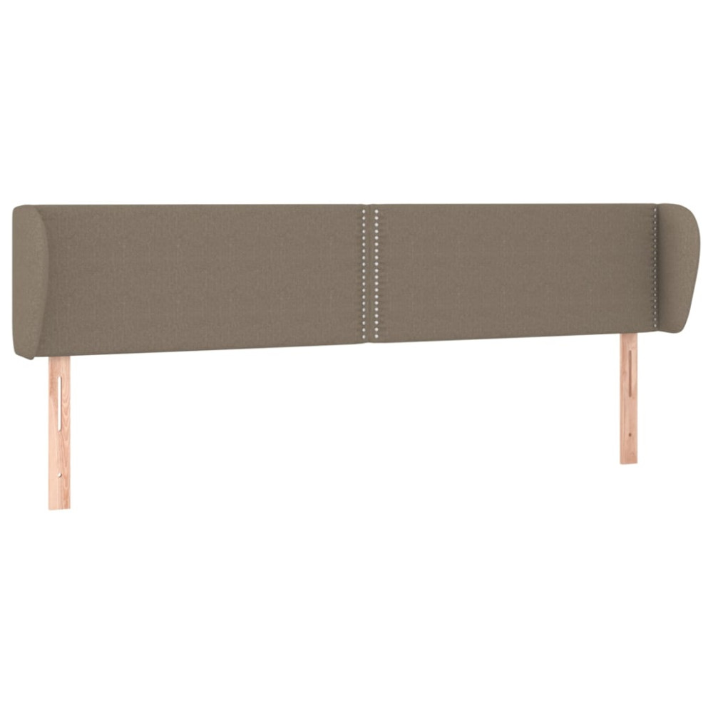 Produktbild för Sänggavel med kanter taupe 203x23x78/88 cm tyg