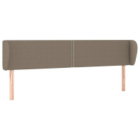 Produktbild för Sänggavel med kanter taupe 203x23x78/88 cm tyg