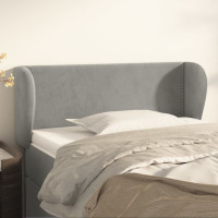 Produktbild för Sänggavel med kanter ljusgrå 83x23x78/88 cm sammet