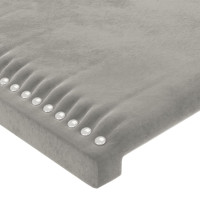 Produktbild för Sänggavel med kanter ljusgrå 83x23x78/88 cm sammet