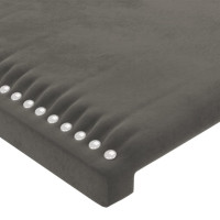 Produktbild för Sänggavel med kanter mörkgrå 83x23x78/88 cm sammet
