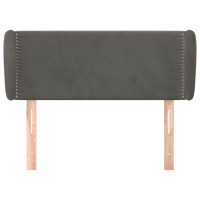 Produktbild för Sänggavel med kanter mörkgrå 93x23x78/88 cm sammet