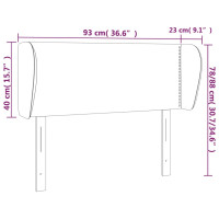 Produktbild för Sänggavel med kanter mörkgrå 93x23x78/88 cm sammet