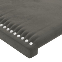 Produktbild för Sänggavel med kanter mörkgrå 147x23x78/88 cm sammet