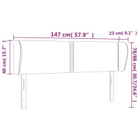 Produktbild för Sänggavel med kanter svart 147x23x78/88 cm sammet