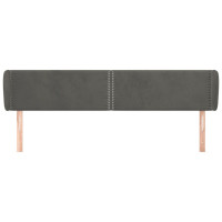 Produktbild för Sänggavel med kanter mörkgrå 163x23x78/88 cm sammet