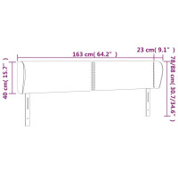 Produktbild för Sänggavel med kanter mörkgrå 163x23x78/88 cm sammet