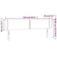 Produktbild för Sänggavel med kanter svart 163x23x78/88 cm sammet