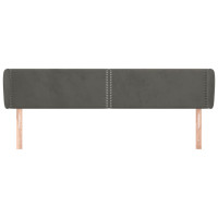 Produktbild för Sänggavel med kanter mörkgrå 183x23x78/88 cm sammet