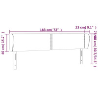 Produktbild för Sänggavel med kanter mörkgrå 183x23x78/88 cm sammet