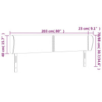 Produktbild för Sänggavel med kanter mörkgrå 203x23x78/88 cm sammet