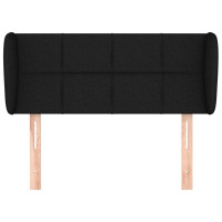 Produktbild för Sänggavel med kanter svart 103x23x78/88 cm tyg