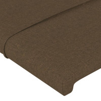 Produktbild för Sänggavel med kanter mörkbrun 103x23x78/88 cm tyg