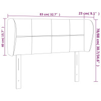 Produktbild för Sänggavel med kanter svart 83x23x78/88 cm sammet