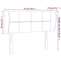 Produktbild för Sänggavel med kanter ljusgrå 93x23x78/88 cm sammet