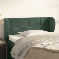Produktbild för Sänggavel med kanter mörkgrön 93x23x78/88 cm sammet