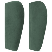 Produktbild för Sänggavel med kanter mörkgrön 93x23x78/88 cm sammet